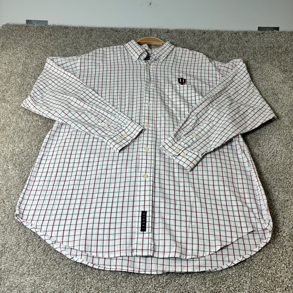 Crable Sportswear Mens L Plaid Button Down Long Sleeve Shirt Indiana Hoosiers‎